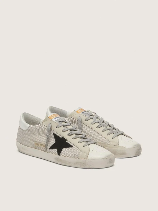Men's Super-Star in leather with black star