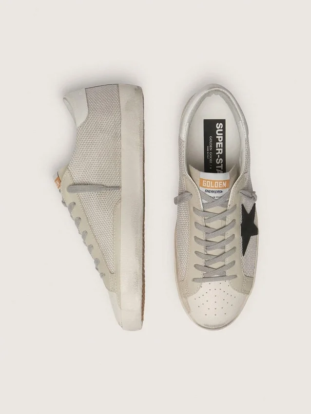 Men's Super-Star in leather with black star