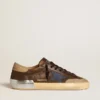 Men's Super-Star in leather with blue leather star and beige nubuck heel tab