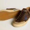 Men's Super-Star in leather with blue leather star and beige nubuck heel tab