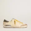 Men's Super-Star in leather with perforated star and gray suede heel tab