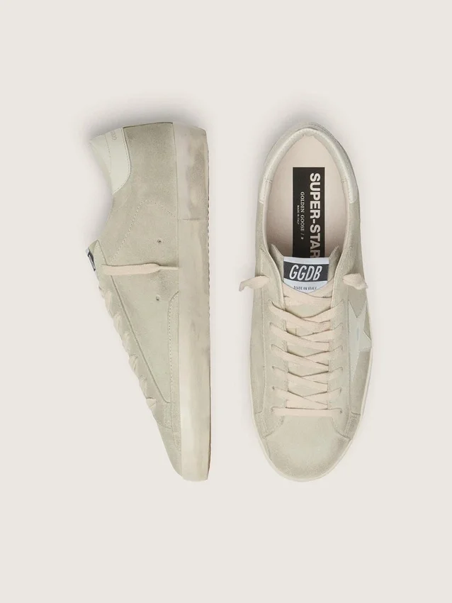 Men’s Super-Star in light gray suede with white leather star