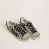 Men's Super-Star in nappa and suede with green croc-print leather star