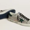 Men's Super-Star in nappa and suede with green croc-print leather star