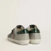 Men's Super-Star in nappa and suede with green croc-print leather star