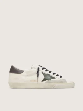 Men's Super-Star in nappa with green leather star and gray leather heel tab