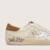 Men’s Super-Star in nappa with metallic silver star and all-over lettering