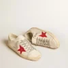 Men's Super-Star in nappa with red star and cream leather heel tab