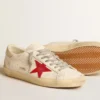 Men's Super-Star in nappa with red star and cream leather heel tab