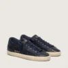 Men's Super-Star in navy-blue leather with tone-on-tone leather star