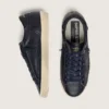 Men's Super-Star in navy-blue leather with tone-on-tone leather star