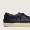Men's Super-Star in navy-blue leather with tone-on-tone leather star
