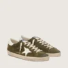 Men’s Super-Star in olive-green suede with white leather star