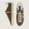 Men’s Super-Star in olive-green suede with white leather star