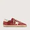 Men’s Super-Star in red suede with cream leather star