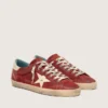 Men’s Super-Star in red suede with cream leather star