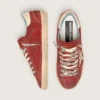 Men’s Super-Star in red suede with cream leather star