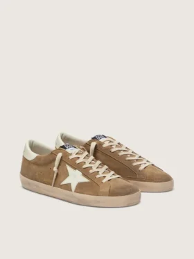 Men’s Super-Star in tobacco suede with white leather star