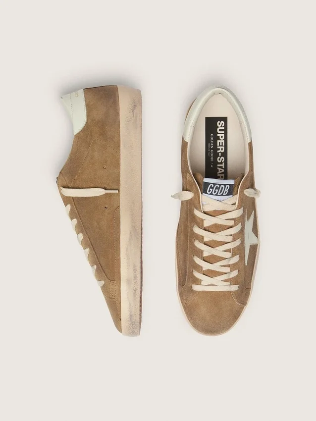 Men’s Super-Star in tobacco suede with white leather star