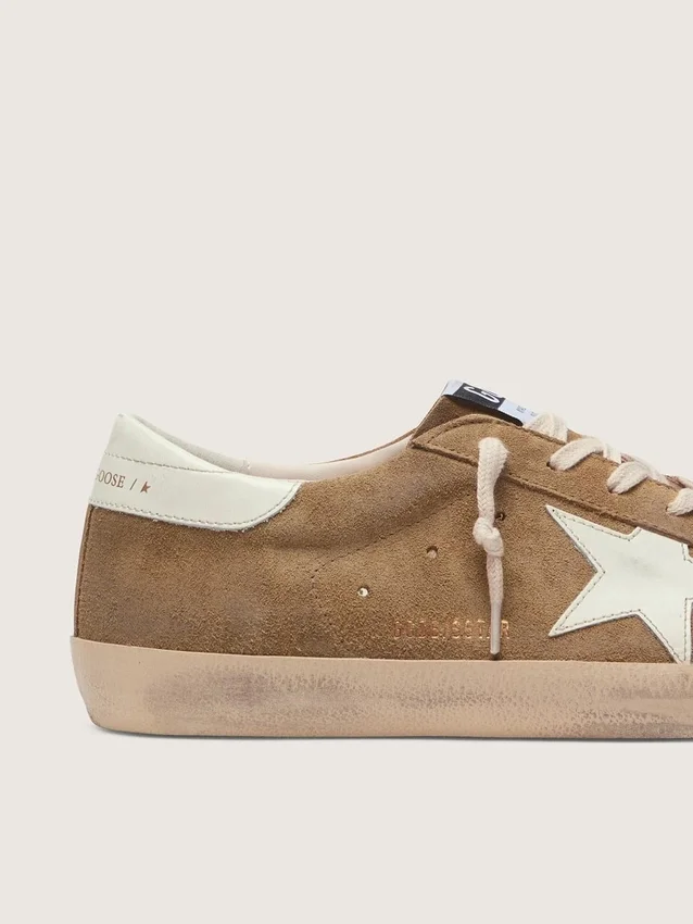 Men’s Super-Star in tobacco suede with white leather star