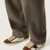 Men's Super-Star in white leather and brown suede with black leather star