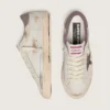 Men’s Super-Star in white leather with burgundy laminated leather star