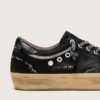 Men's Super-Star LAB in black laminated suede and nylon with raised star and laces with crystals
