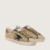 Men's Super-Star LTD in beige canvas with black leather star