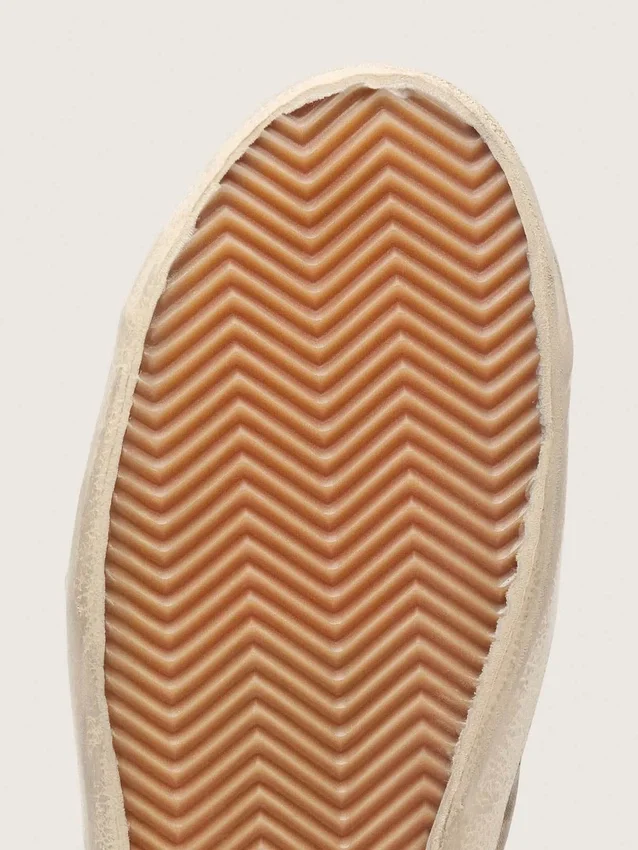 Men's Super-Star LTD in beige canvas with black leather star
