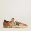 Men's Super-Star LTD in beige wool with brown leather star and camel inserts