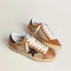 Men's Super-Star LTD in beige wool with brown leather star and camel inserts