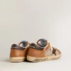 Men's Super-Star LTD in beige wool with brown leather star and camel inserts