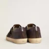 Men's Super-Star LTD in brown nubuck with suede star and purple leather heel tab