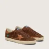 Men’s Super-Star LTD in brown suede with brick-red leather star and embroidery with green beads