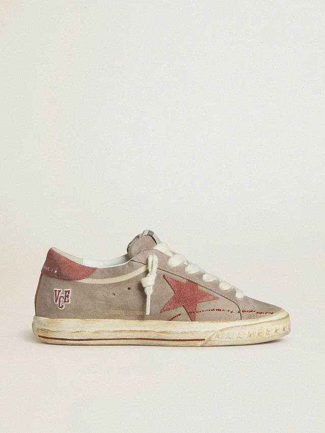 Men's Super-Star LTD in gray suede with red waxed suede star and heel tab
