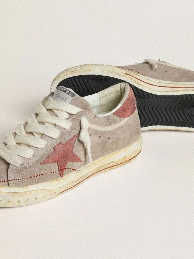 Men's Super-Star LTD in gray suede with red waxed suede star and heel tab