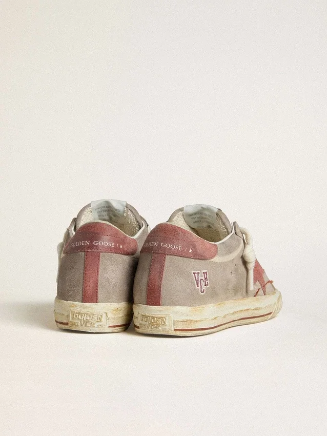 Men's Super-Star LTD in gray suede with red waxed suede star and heel tab