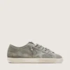 Men's Super-Star LTD in green perforated suede with matching suede star