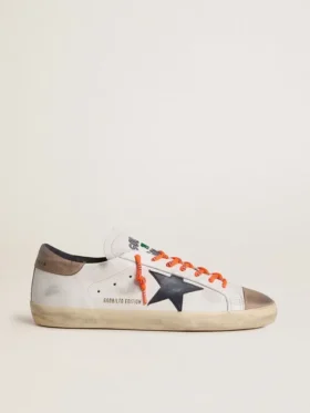 Men's Super-Star LTD in leather with black leather star and beige leather heel tab