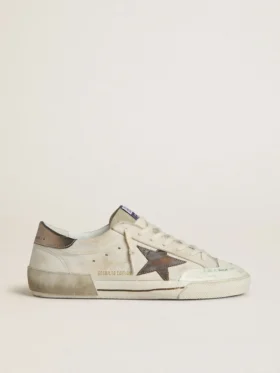 Men's Super-Star LTD in suede with brown leather star and metallic leather heel tab