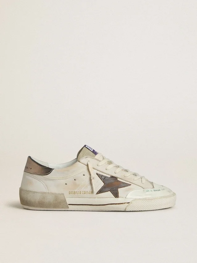 Men's Super-Star LTD in suede with brown leather star and metallic leather heel tab