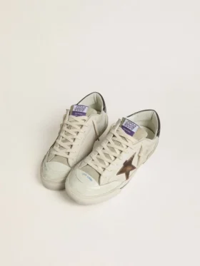 Men’s Super-Star LTD in suede with brown leather star and metallic leather heel tab
