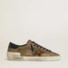 Men's Super-Star LTD in waxed suede with python-print star and nappa leather heel tab