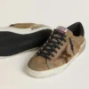 Men's Super-Star LTD in waxed suede with python-print star and nappa leather heel tab