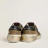 Men's Super-Star LTD in waxed suede with python-print star and nappa leather heel tab