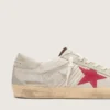 Men’s Super-Star LTD in white pony skin with red suede star