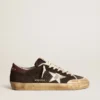 Men's Super-Star Penstar in brown suede with a platinum star