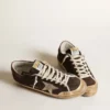 Men's Super-Star Penstar in brown suede with a platinum star