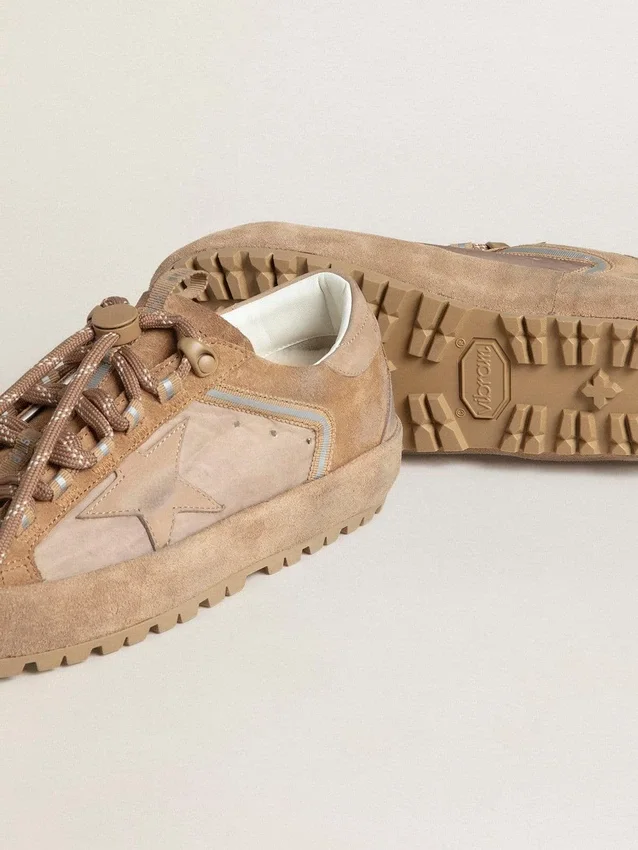Men's Super-Star Ski in Dolmias and caramel suede with marble nubuck star and heel tab
