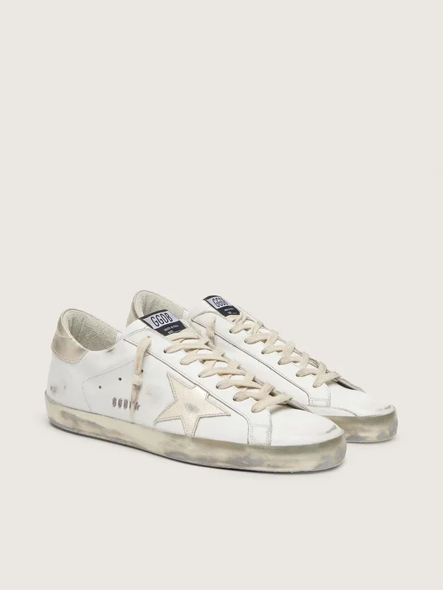 Men's Super-Star with gold sparkle foxing and lettering